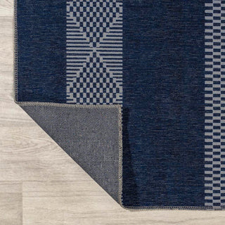 Wallaker Trellis Stripe Machine-washable Area Rug