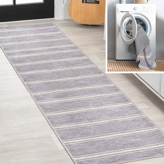 Sand Ticking Stripe Machine-washable Area Rug