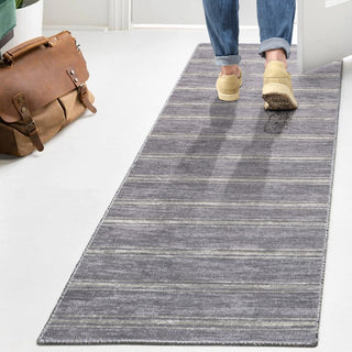 Sand Ticking Stripe Machine-washable Area Rug