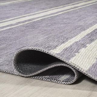 Sand Ticking Stripe Machine-washable Area Rug