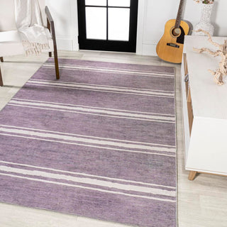 Sand Ticking Stripe Machine-washable Area Rug