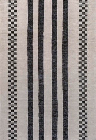 Curry Geometric Striped Machine-washable Area Rug