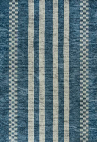 Curry Geometric Striped Machine-washable Area Rug