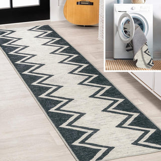 Robinson Modern Chevron Border Area Rug