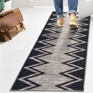 Robinson Modern Chevron Border Area Rug