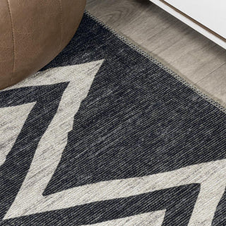 Robinson Modern Chevron Border Area Rug