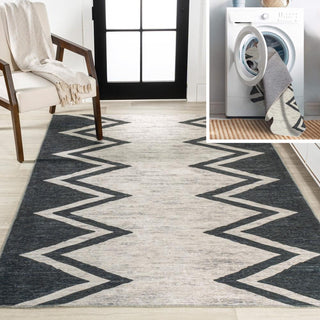 Robinson Modern Chevron Border Area Rug