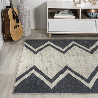 Robinson Modern Chevron Border Area Rug