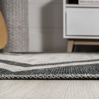 Robinson Modern Chevron Border Area Rug