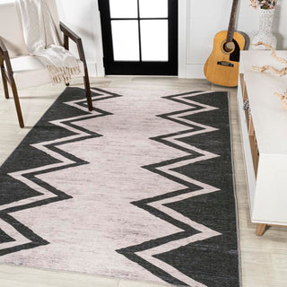 Robinson Modern Chevron Border Area Rug