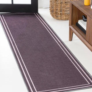 Khmer-Classic 2-stripe Border Washable Area Rug