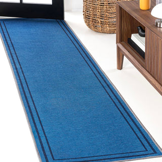 Khmer-Classic 2-stripe Border Washable Area Rug