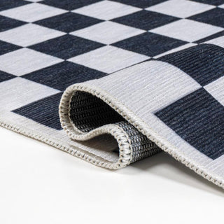 Royale Modern Cottage Checkerboard Washable Area Rug