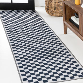 Royale Modern Cottage Checkerboard Washable Area Rug