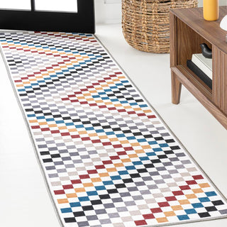 Royale Modern Cottage Checkerboard Washable Area Rug