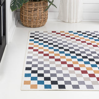 Royale Modern Cottage Checkerboard Washable Area Rug