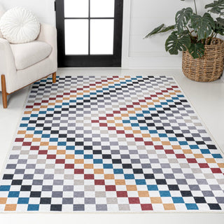 Royale Modern Cottage Checkerboard Washable Area Rug