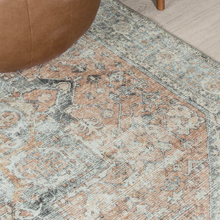 Elida Distressed Medallion Chenille Machine-washable Area Rug