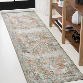 Elida Distressed Medallion Chenille Machine-washable Area Rug