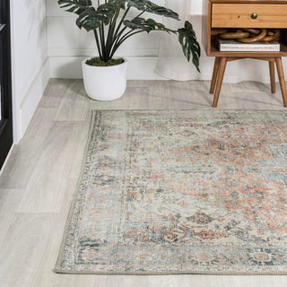 Elida Distressed Medallion Chenille Machine-washable Area Rug