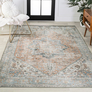 Elida Distressed Medallion Chenille Machine-washable Area Rug