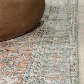 Elida Distressed Medallion Chenille Machine-washable Area Rug