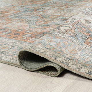 Elida Distressed Medallion Chenille Machine-washable Area Rug