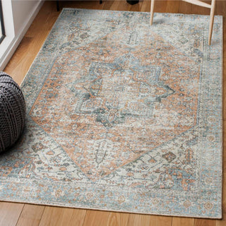 Elida Distressed Medallion Chenille Machine-washable Area Rug