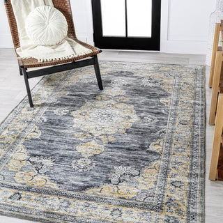 Boho Bohemian Distressed Chenille Machine-washable Area Rug