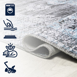 Boho Bohemian Distressed Chenille Machine-washable Area Rug