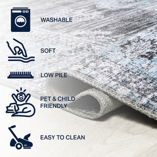 Boho Bohemian Distressed Chenille Machine-washable Area Rug