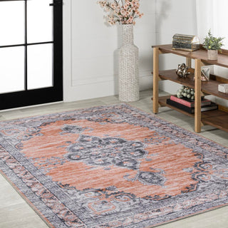 Vernal Chenille Cottage Medallion Machine-washable Area Rug