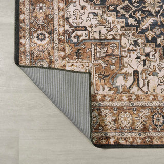 Moora Chenille Mid-century Medallion Machine-washable Area Rug