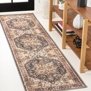 Moora Chenille Mid-century Medallion Machine-washable Area Rug