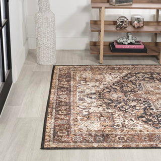 Moora Chenille Mid-century Medallion Machine-washable Area Rug