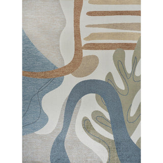 Rocks Abstract Glam Botanical Machine-Washable Area Rug