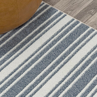 Carolina Two-Tone Striped Classic Low-Pile Machine-Washable Area Rug