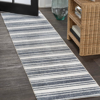 Carolina Two-Tone Striped Classic Low-Pile Machine-Washable Area Rug