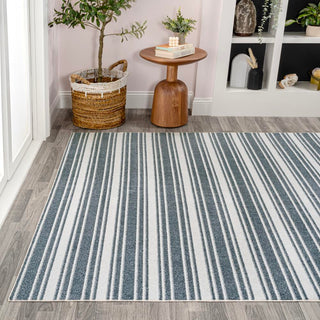 Carolina Two-Tone Striped Classic Low-Pile Machine-Washable Area Rug