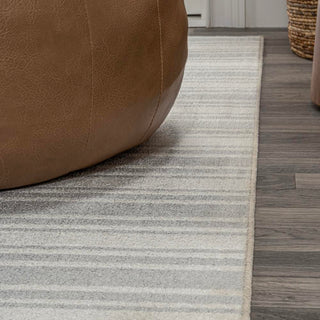 Carolina Two-Tone Striped Classic Low-Pile Machine-Washable Area Rug