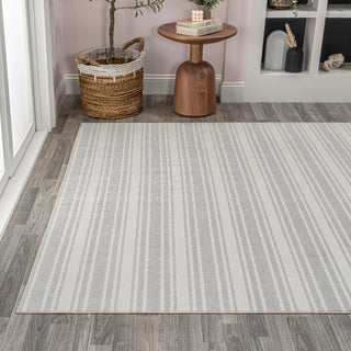 Carolina Two-Tone Striped Classic Low-Pile Machine-Washable Area Rug