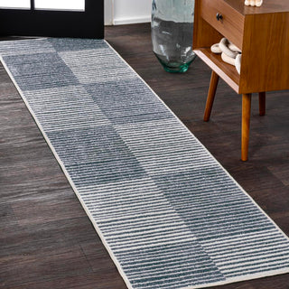 Buffalo Minimalist Striped Plaid Machine-Washable  Area Rug