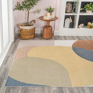 Nordic Geometric contemporary Machine-Washable Area Rug