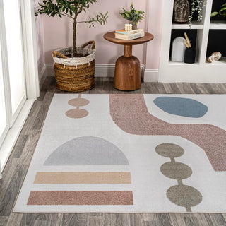 Winston Abstract Coastal Contemporary Novelty Machine-Washable Area Rug