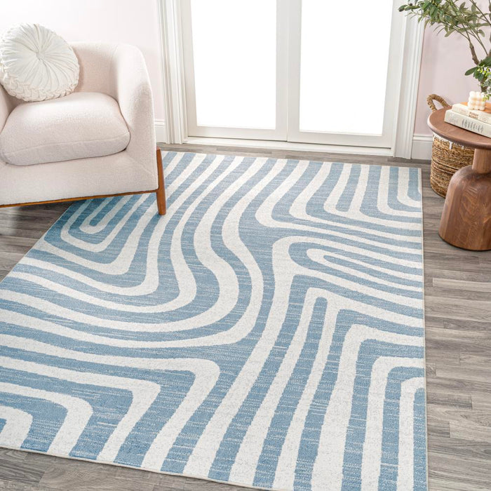 Heaven Abstract Two-Tone Low-Pile Machine-Washable Area Rug