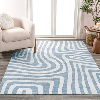 Heaven Abstract Two-Tone Low-Pile Machine-Washable Area Rug