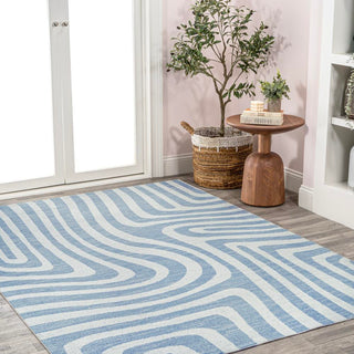 Heaven Abstract Two-Tone Low-Pile Machine-Washable Area Rug