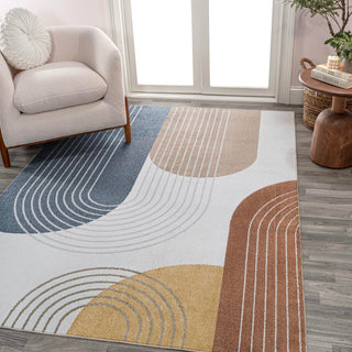 Zen Contemporary Minimalist Machine-Washable Area Rug