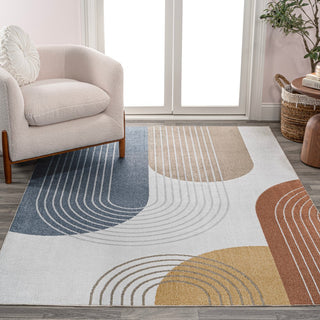 Zen Contemporary Minimalist Machine-Washable Area Rug