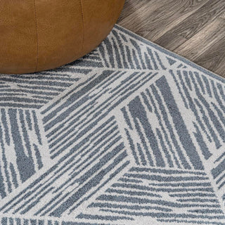 Nordic Modern Coastal Geometric Machine-Washable Area Rug